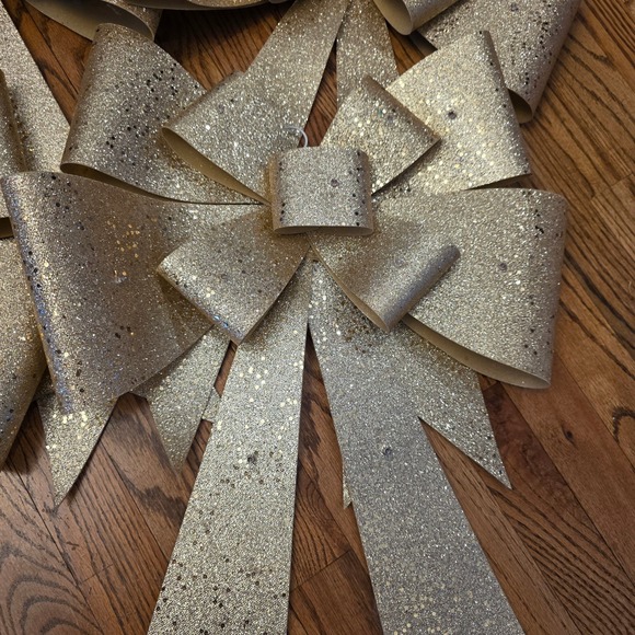 Gold Glitter Christmas Wedding  LED Lights Battery Operated Decoration 24" - Picture 11 of 14